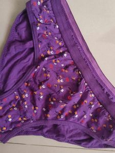 Cute Floral Print Purple Briefs