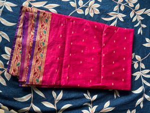 Vibrant Pink Saree with Stitched Blouse