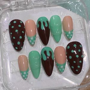 Mint Chocolate Press-On Nails Set