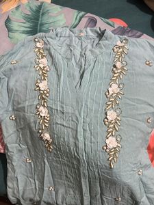 Light blue embroidery Kurta