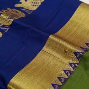 Elegant Green Silk Saree with blouse piece