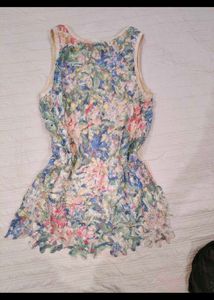 Floral Lace Trim Tank Top