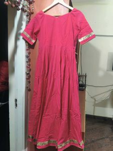 Bunaai Coral Peach Gota Work Anarkali Set