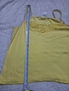 Chic Yellow🤎Lace Trim Cami Top