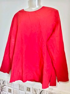 Vibrant Red Long-Sleeve Top