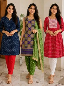 Combo of 3 stylish ethnic kurta sets