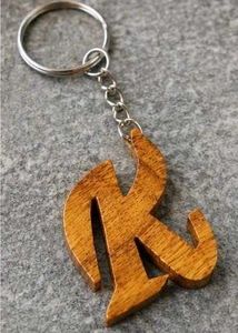 Wooden alphabet 'K' Keychain