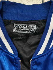 Blacksmith" Tiger-Embroidered Satin Bomber Jacket