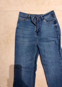 Flared Blue Denim Jeans