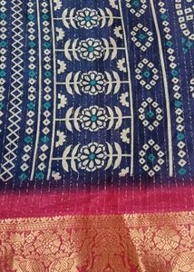 New Blue Bandhani Print Saree