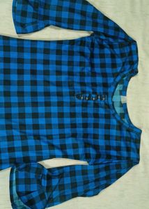 Cozy Blue Plaid Night Suit Set