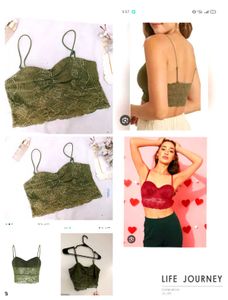 Olive Green Lace Cami Top