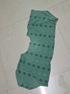 Green Printed Blouse Piece of 1