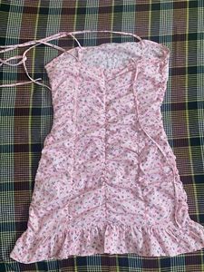 Pink Floral Mini Dress