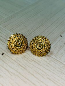 Exquisite Gold Plated Round Earrings