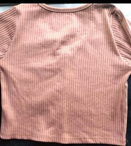 V NECKLINE BROWN TOP