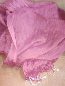 Beautiful Pink Dupatta with Embellished Border