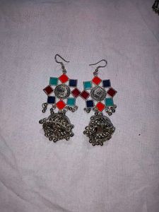 Boho Multi-Color Jhumka Earrings