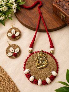 Boho durga Necklace & Earrings Set