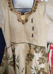 Elegant Floral Print Anarkali Gown