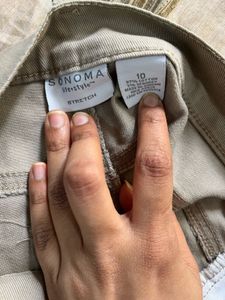 Beige Straight Leg Denim Jeans