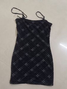 checkered bodycon dress XS
