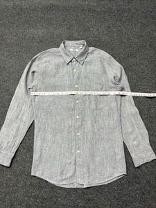 Uniqlo Light Gray Linen Long Sleeve Shirt