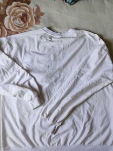 White Long Sleeve Top with Pocket