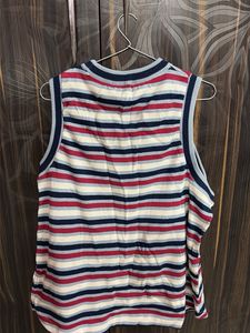 Striped Sleeveless Knit Top