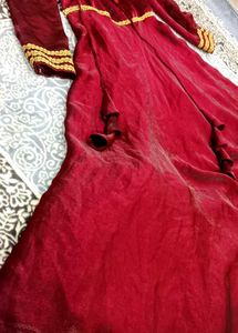 Maroon Velvet Ethnic Gown ♥️