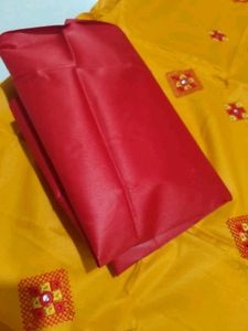 Vibrant Yellow unstich dress material