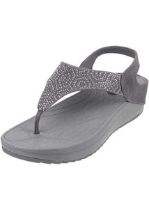 metro Sparkly Grey Wedge Sandals