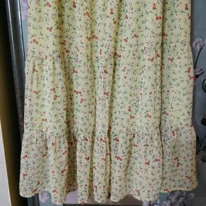 Yellow Floral Button-Up Midi Dress