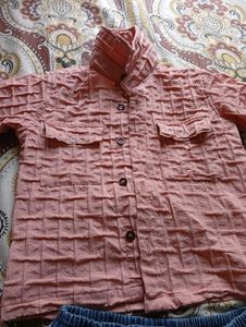 Cute Pink Shirt &amp; Jeans Set