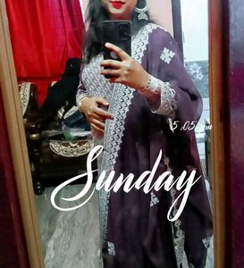 Plazo Kurta Dupatta Set Mirror Work