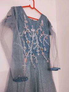 Elegant Sequined Ombre Ethnic Gown