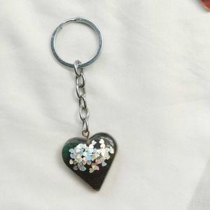 Sparkly Heart Keychain