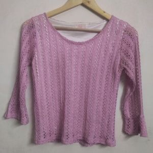 Stretchable Crochet Top With Attached Inner