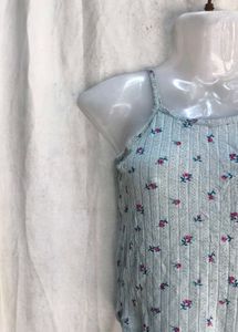 Floral Ribbed Tank Top