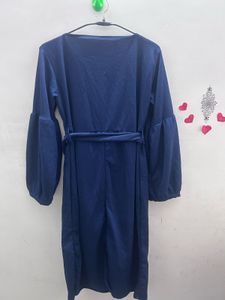 Elegant Navy Blue Wrap Dress❤️