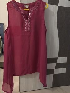 Magenta Sleeveless Blouse