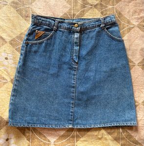 blue denim skirt