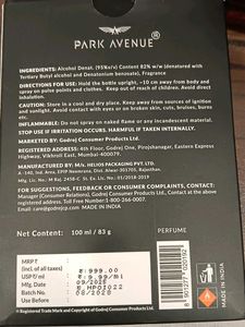 Park Avenue Oud Eau De Parfum 100ml