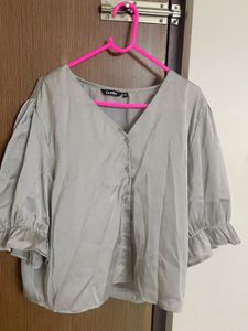 Silver satin top from Zudio