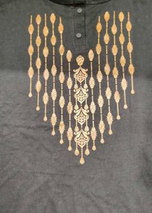 Olive Green Embroidered Tunic Top