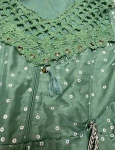 Green Printed Maxi kurta