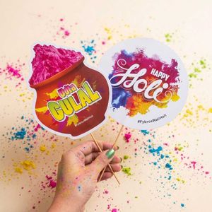 Happy Holi Photo Props with Gulal and Chandan