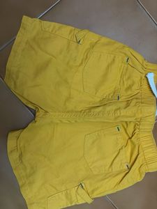 Boys Yellow Cotton Shorts