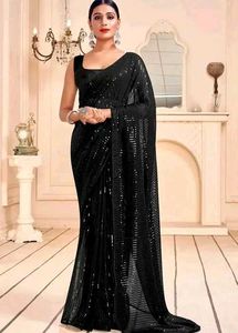 Black Sequence Work Saree🎊🎉🎉