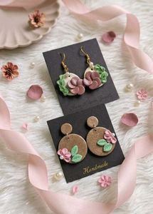 🦋🌺Handmade Floral Clay Earrings